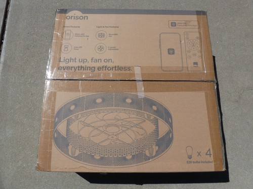 ORISON 20" Smart Caged Ceiling Fan W/Lights Flush Mount Reversible Control App - Picture 21 of 21