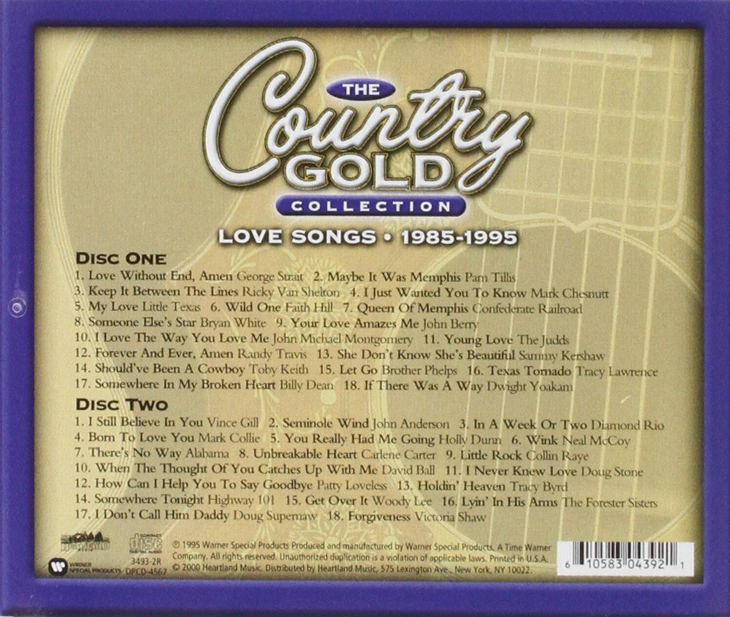 Time Life Music The Country Gold Collection Love Songs 1985