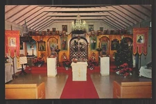 Interior St Nicholas Russian Orthodox Church Vintage Postcard Ft Lauderdale FL