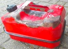 DIESEL / PETROL CAN - RED STEEL - 2 GALLON - Approx 35 x 25 x 15 cm - some wear