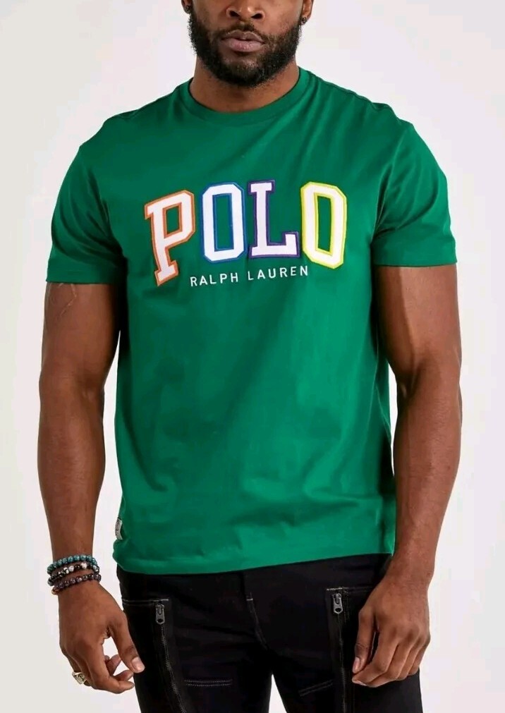 Tシャツ・カットソー Polo Ralph Lauren T-shirts and Polos Green Polo Ralph Lauren GREEN Classic Multicolor POLO LOGO Short