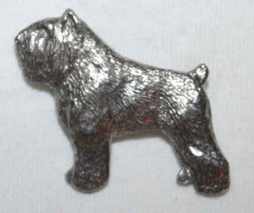 Bouvier des Flandres Dog Fine PEWTER PIN Jewelry Art USA Made - Picture 1 of 2