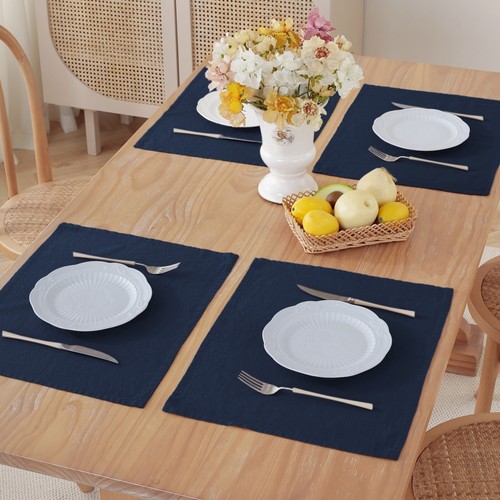 100% Pure Linen Natural Placemats 14 x 18 Inch Eco-Friendly Table Mats Set of 4 - Picture 24 of 37