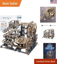 Elegant 3D Wooden Marble Run Model - Challenging Puzzle for Teens & Adults