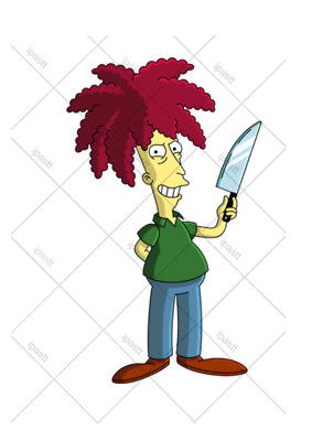 Vorgeschnittener Sideshow Bob, Simpsons Essbarer Cake Topper, Dekoration verschiedene Größen