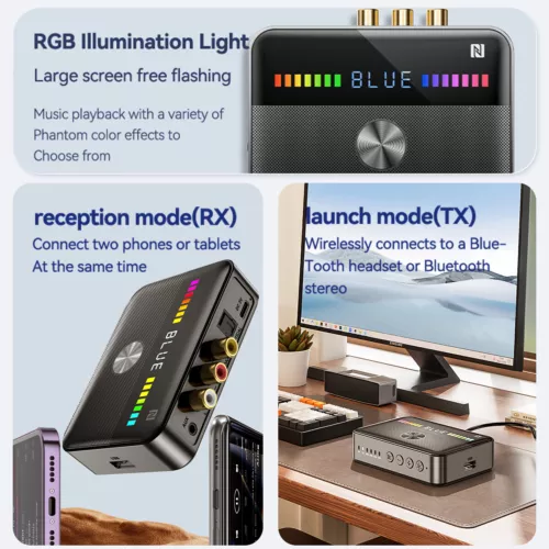Bluetooth 5.3 Transmitter Empfänger Sender Receiver Stereo Audio AUX Adapter NFC - Bild 3 von 15