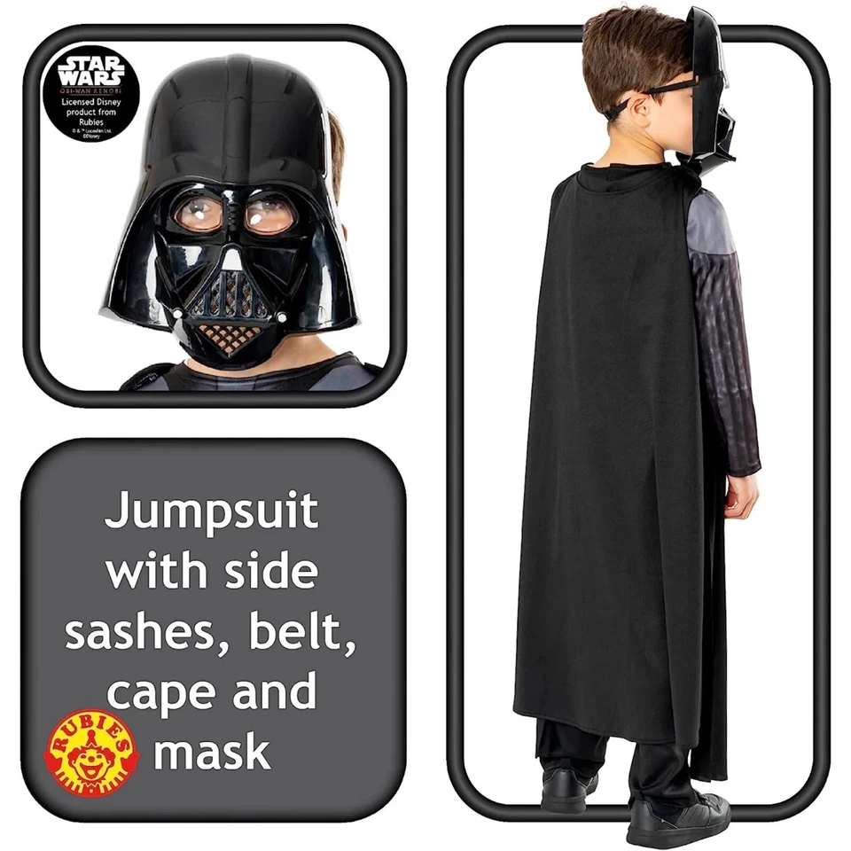 Disfraz de Darth Vader Deluxe para niño Star Wars Juegos con disfraces Mono Máscara Rubí 301480 Foto 3 de 4