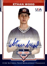 2017 USA Baseball Stars and Stripes 14U Signatures #47 Ethan Wood Auto /399