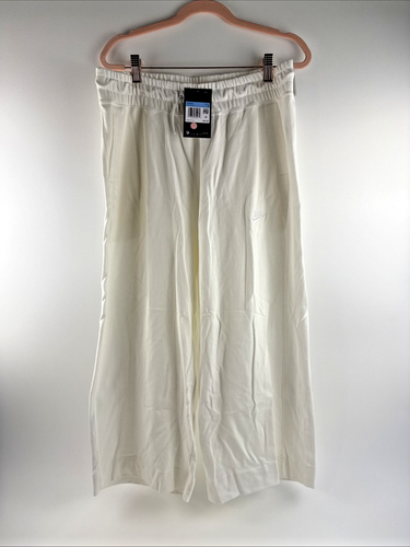 Nike Womens Cotton Capri Pants White Loose Fit Sweatpants Sz Medium NWT NEW