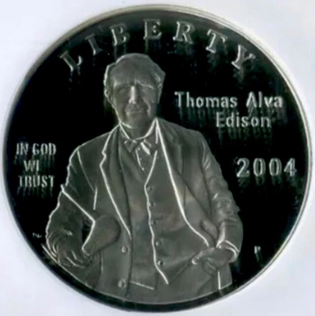 2004 THOMAS EDISON Silver Dollar NGC PF70💥FLAWLESS QUALITY💥 - Image 3 of 4