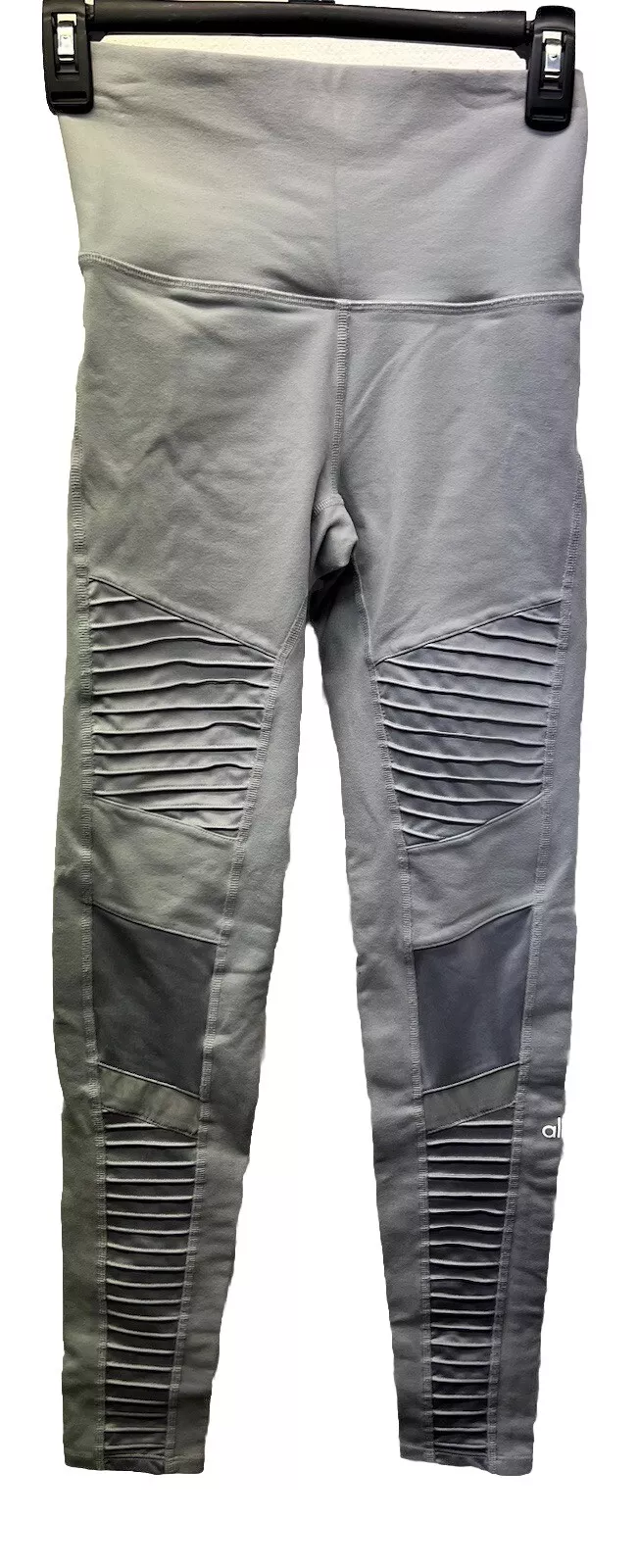 alo-yoga light moto textured high waisted leggings