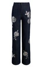 NEW Cinq A Sept Heatset Roses Francine Pant Indigo