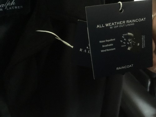 Ralph Lauren Size 38 Short Black All Weather Rain Coat NWT Men's $425 Removable - Picture 7 of 8