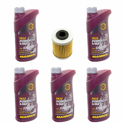 Motoröl Set Ölfilter MF157 15W50 5 Liter für Beta RR 400 450 KTM SXC 625