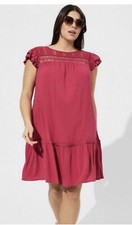 TORRID Berry Red Shift Dress Feminine Flowy Flattering Boho Chic 2X