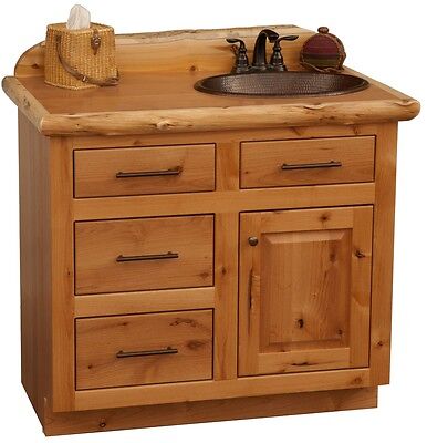 Custom Rustic Alder Wood Log Cabin Lodge Bathroom Vanity Cabinet 24 72 Inch Ebay