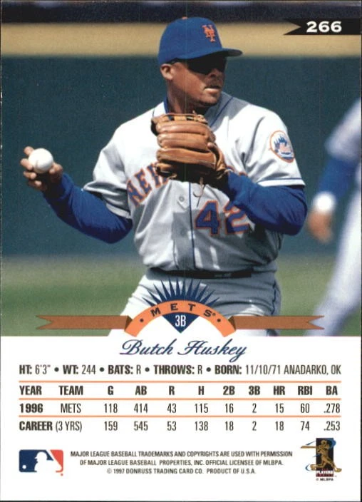 1997 Leaf Fractal Matrix #266 Butch Huskey BX - BB - Image 2 of 2