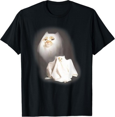Cute Funny Wizard Cat Ghost Weird Kitten Cat Meme Halloween  unisex T-Shirt