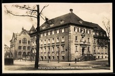 Tarjeta postal Kaiserslautern, oficina de distrito y escuela de hijas