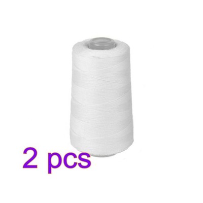2pcs gebleicht 3000 Yards Polyester -Nähfaden für die Nähmaschine (weiß)