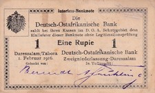 Ro. 928 / DOA-30a)B7a) - 1 Rupie - 01.02.1916 - N2 - Rs. KN 1 Zahl verbessert