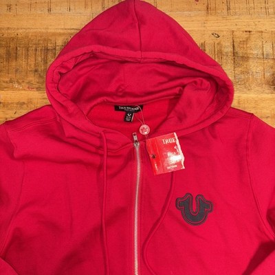 True Religion Red Core Zip Up Hoodie X-Large Mens New with Tags