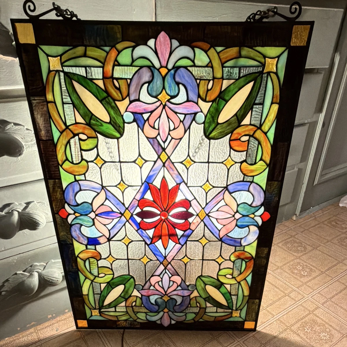 25+ Antique Original Large Antique Stained Glass for sale
