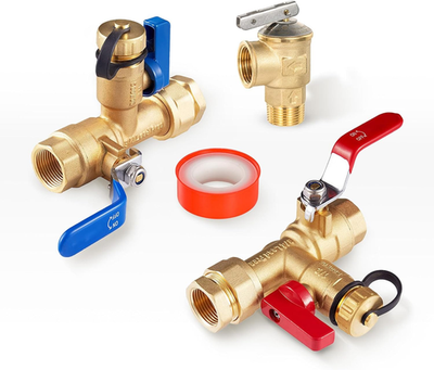 #ad 1 Pack Tankless Water Heater Flushing Kit with Pressure Relief Valve 3 4quot; FIP X $85.40