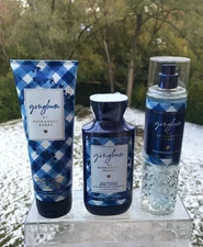 NEW! Bath & Body Works GINGHAM Mist/Body Cream/Shower Gel Full Size - Set of 3