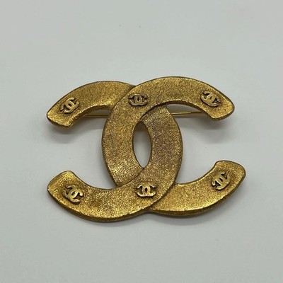 Chanel Coco Mark Brooch GP/Plated AB Vintage #1263 with Box & CoA