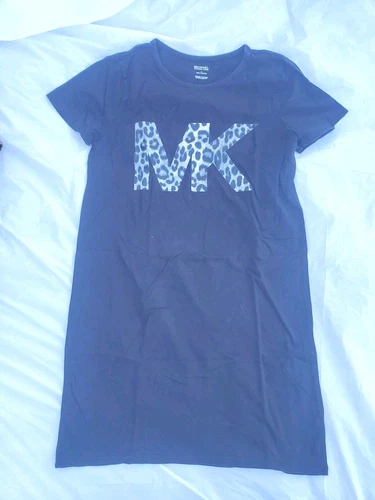 Abito Michael Kors in jersey taglia small nero con grafica stampa ghepardo