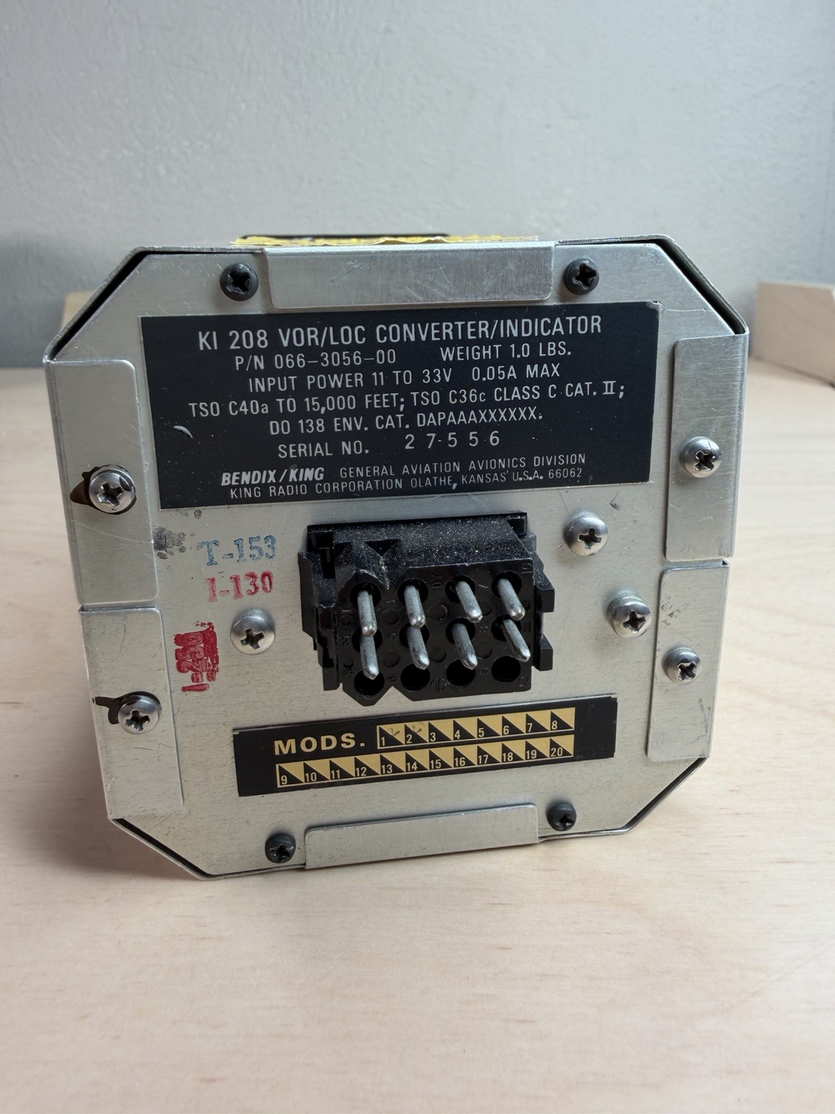 BENDIX/KING KI 208 VOR/LOC CONVERTER INDICATOR P/N 066-3056-00 CORE