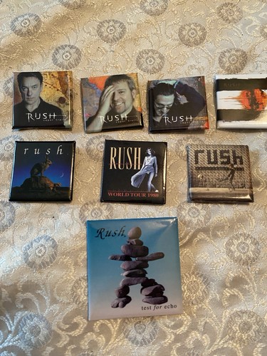 Rush Pins Buttons Lot of 8 Geddy Lee Neil Peart Alex Lifeson | eBay