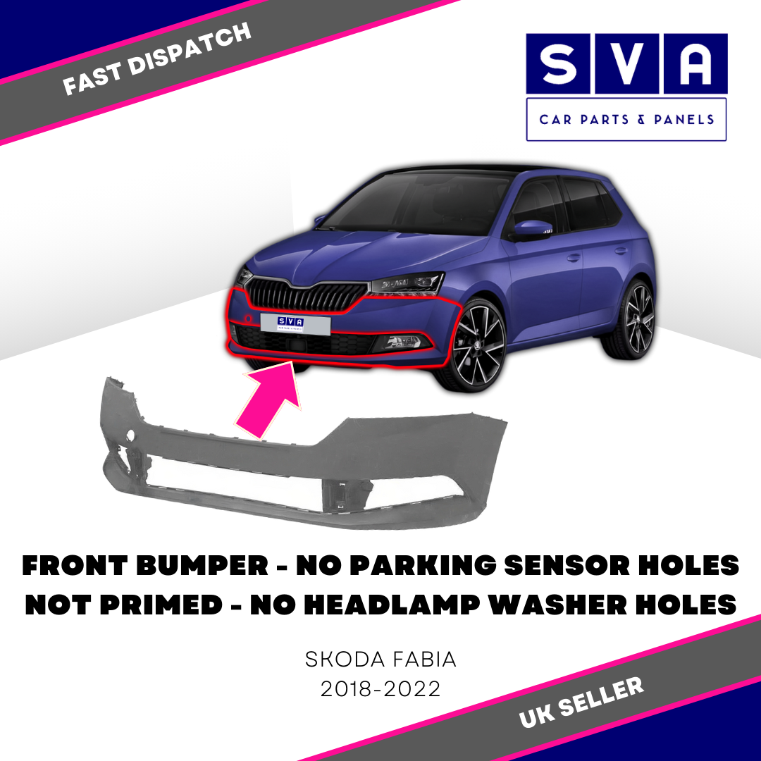 SKODA FABIA 2018-2022 FRONT BUMPER PRIMED NO PDC NO WASHER - INSURANCE CERTIFIED - Image 3