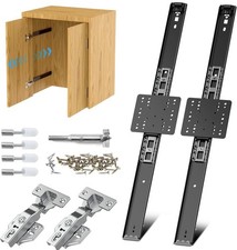Sliding Hidden Door Track Pocket Door Hardware Cabinet Recessed 20” 1 Set Black