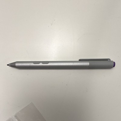 Surface Pen Stylus for Microsoft, Metal/Aluminum Silver/Gray, Clip, Purple Cap