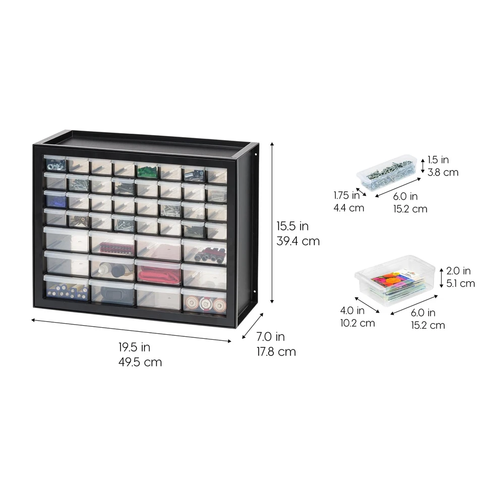 USA Screw Tool Organizer Small Parts Cabinet Chest, 44-Drawer Hardware Electr... - Image 4 of 4