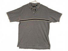 Arrow Blue Stripe Polo Shirt Classic Fit Cotton Casual Golf Style Mens Large