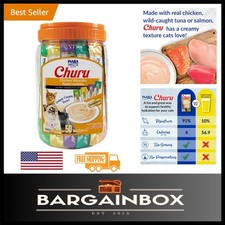 Chicken Flavor Lickable Cat Treats - Grain-Free Low Calorie, 50 Tubes of Churu