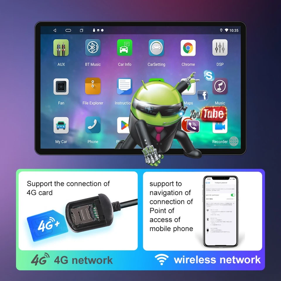 Kit de actualización de unidad principal 13,3" Apple Carplay Android automático para Ford Ranger 2012-2015 Foto 3 de 4