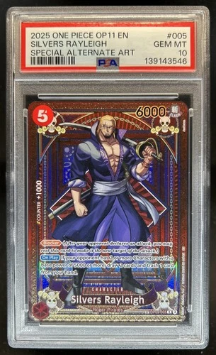 2025 One Piece Silvers Rayleigh Special Card Alternate Art #OP09-005 PSA 10