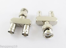 BNC Male Plug To Two BNC Female Jack Triple Y Coaxial RF Adapter Connector 3 way