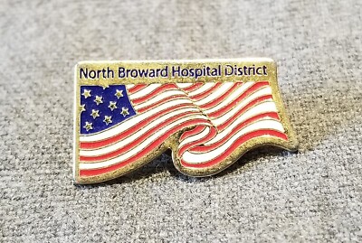 LMH Pin Pinback NORTH BROWARD HOSPITAL DISTRICT Flag Public Health Care System