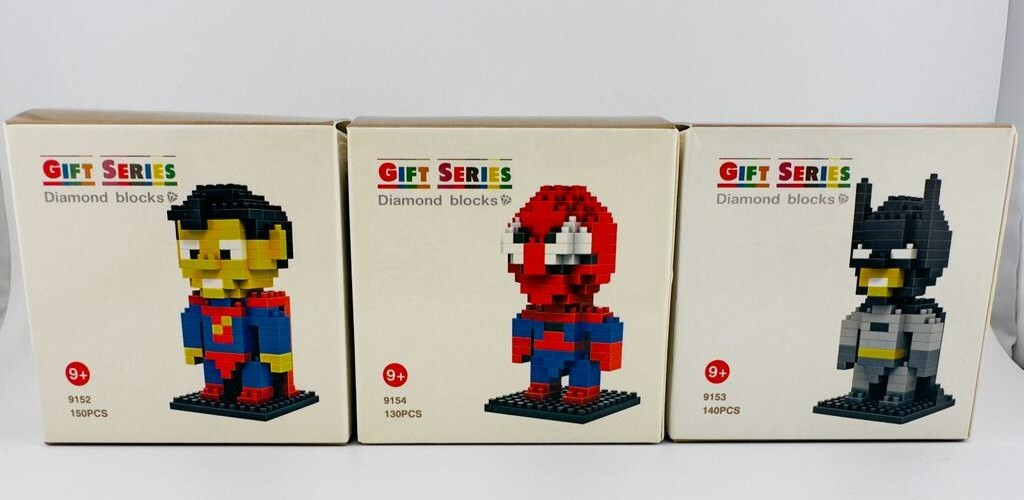 Loz Gift Series Diamond Blocks TRIO: Batman, Spiderman, Superman