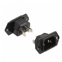 6100.3300  Power Entry Connector Receptacle, Male Blades IEC 320-C14 Panel Mo...