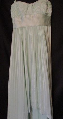 BCBG Maxazria Maxi high low Dress Prom Light Aqua formal wedding strapless optio