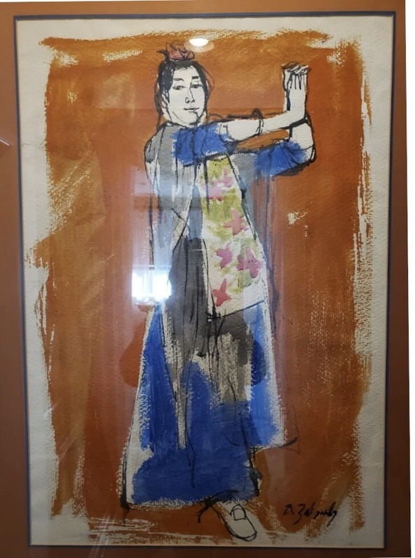 Vintage Bernard Zalusky Painting American Mid-Century Female Expressionism