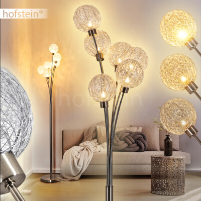 moderne Wohn Schlaf Zimmer Beleuchtung silberne Steh Stand Boden Lampen dimmbar