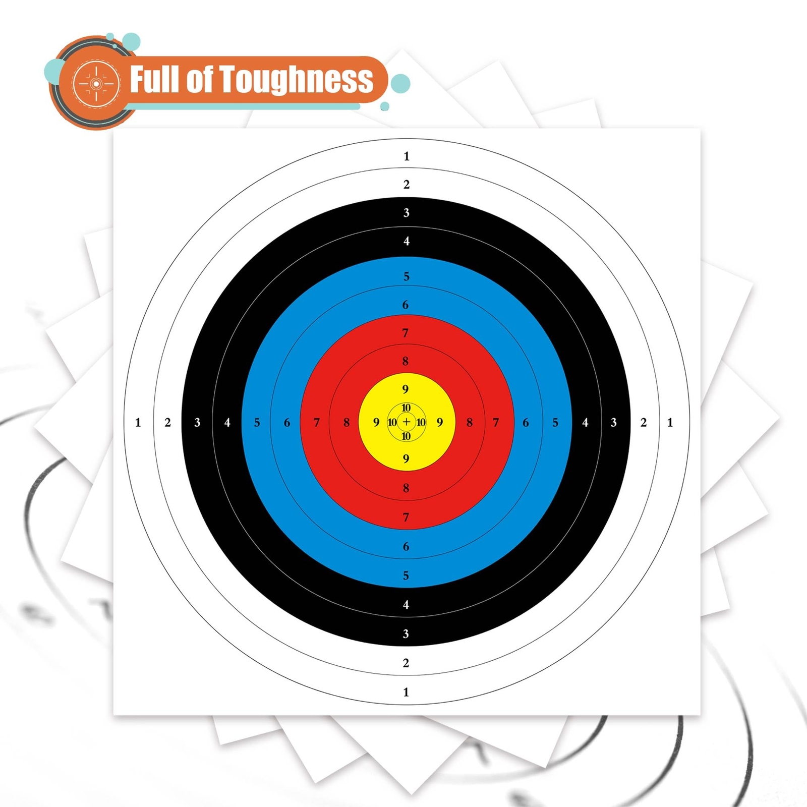Archery Targets Paper, 20pcs/50pcs Bow and Arrow for Hunting(10 Rings,16x16in)
