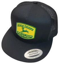 John Deere Farm Equip Patch Yupoong Trucker Hat / YP Classic 6006 Snapback Black